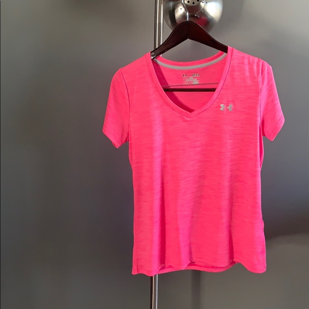 Under Armour hot pink workout T-shirt. Worn once